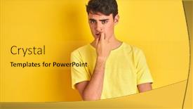  Presentation with anxiety - Presentation theme enhanced with phobias - teenager boy wearing yellow t-shirt background and a yellow colored foreground