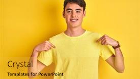 Presentation with yellow - PPT theme with teenager-boy-wearing-yellow-t background and a yellow colored foreground
