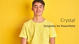  Presentation with yellow - Beautiful presentation theme featuring teenager-boy-wearing-yellow-t backdrop and a yellow colored foreground