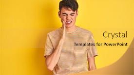  Presentation with kids tee shirt - Beautiful PPT theme featuring teenager-boy-wearing-yellow-t backdrop and a yellow colored foreground