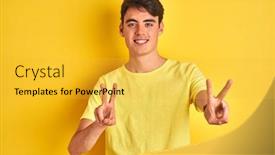  Presentation with yellow - Amazing PPT layouts having teenager-boy-wearing-yellow-t backdrop and a yellow colored foreground