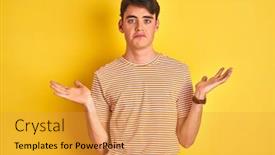  Presentation with yellow - Amazing presentation design having teenager-boy-wearing-yellow-t backdrop and a gold colored foreground