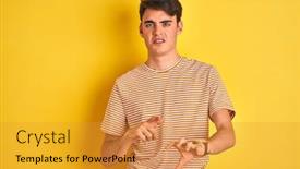  Presentation with yellow - Beautiful slide set featuring teenager-boy-wearing-yellow-t backdrop and a gold colored foreground