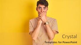  Presentation with yellow - Slide deck with teenager-boy-wearing-yellow-t background and a yellow colored foreground