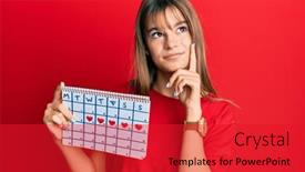  Presentation with heart - Slide set with teenager-caucasian-girl-holding-heart background and a red colored foreground