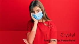  Presentation with medical - Amazing PPT theme having teenager-caucasian-girl-wearing-medical backdrop and a red colored foreground