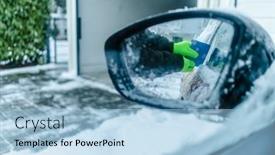  Presentation with car cleaning - Slide set consisting of teenager-cleans-car background and a light blue colored foreground