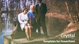  Presentation with daughter - Audience pleasing slides consisting of couple with teenager daughter early backdrop and a tawny brown colored foreground