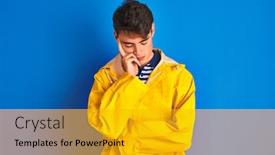  Presentation with fisherman - Cool new slides with teenager-fisherman-boy-wearing-yellow backdrop and a gold colored foreground