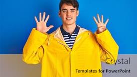  Presentation with fisherman - Amazing slide set having teenager-fisherman-boy-wearing-yellow backdrop and a gold colored foreground