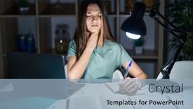  Presentation with sore throat - Slides enhanced with teenager-girl-doing-homework background and a light blue colored foreground