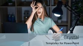  Presentation with homework - Theme with teenager-girl-doing-homework background and a light blue colored foreground