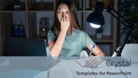  Presentation with anxiety - Slide set with teenager-girl-doing-homework background and a light blue colored foreground