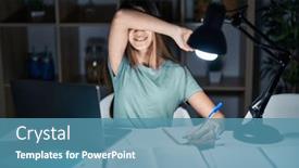  Presentation with homework - Theme featuring teenager-girl-doing-homework and a teal colored foreground