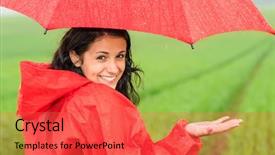  Presentation with african american teenager girl - Presentation having teenager girl in the rain background and a red colored foreground