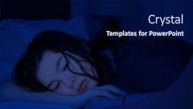  Presentation with insomnia - Theme with teenager-girl-on-the-bed background and a navy blue colored foreground