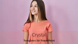  Presentation with pink - Theme consisting of teenager-girl-standing-over-pink background and a coral colored foreground