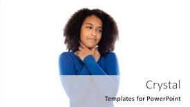  Presentation with blue - Slides with teenager-girl-wearing-blue-sweater background and a white colored foreground