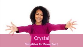  Presentation with pink white - Presentation theme having teenager-girl-with-afro-hair background and a violet colored foreground