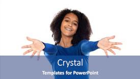  Presentation with afro - PPT theme enhanced with teenager-girl-with-afro-hair background and a ocean colored foreground