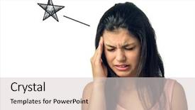  Presentation with african american teenager girl - Slide deck enhanced with teenager girl with painful expression background and a  colored foreground