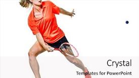  Presentation with group of three young girl - Beautiful PPT theme featuring teenager girl woman playing squash backdrop and a white colored foreground