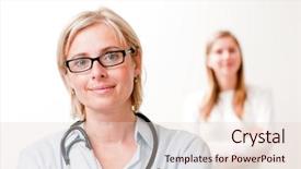  Presentation with patient and doctor - Presentation theme with teenager health - doctor and young patient background and a lemonade colored foreground