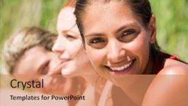  Presentation with camera - Amazing PPT layouts having teenager health - face of young woman looking backdrop and a  colored foreground