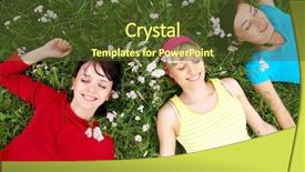  Presentation with cultural diversity women - Audience pleasing presentation theme consisting of teenager health - young pretty women resting backdrop and a  colored foreground