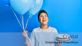  Presentation with birthday boy - PPT layouts with teenager-hispanic-boy-celebrating-birthday background and a light blue colored foreground