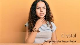  Presentation with sore throat - Slide set enhanced with teenager-hispanic-girl-wearing-casual background and a coral colored foreground