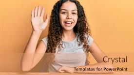  Presentation with saying - PPT layouts enhanced with teenager-hispanic-girl-wearing-casual background and a coral colored foreground