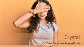  Presentation with sad girl - Audience pleasing PPT theme consisting of teenager-hispanic-girl-wearing-casual backdrop and a coral colored foreground