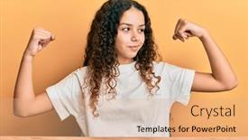  Presentation with hispanic - Cool new PPT layouts with teenager-hispanic-girl-wearing-casual backdrop and a coral colored foreground