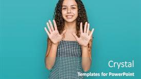  Presentation with hispanic - Presentation design enhanced with teenager-hispanic-girl-wearing-casual background and a teal colored foreground