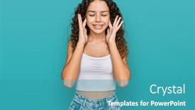  Presentation with noise - Presentation design enhanced with teenager-hispanic-girl-wearing-casual background and a teal colored foreground