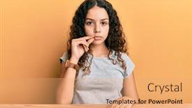  Presentation with lips mouth - Slide set enhanced with teenager-hispanic-girl-wearing-casual background and a coral colored foreground