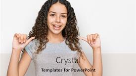  Presentation with african american teenager girl - Audience pleasing presentation design consisting of teenager-hispanic-girl-wearing-casual backdrop and a coral colored foreground