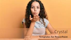  Presentation with kiss - Presentation having teenager-hispanic-girl-wearing-casual background and a coral colored foreground