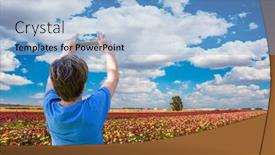  Presentation with botanical - Presentation theme enhanced with teenager-in-a-blue-t background and a light blue colored foreground