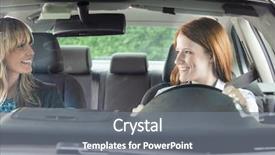  Presentation with driving - Beautiful PPT layouts featuring teenager in car with driving backdrop and a gray colored foreground