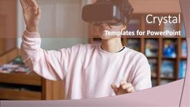  Presentation with college - Slides enhanced with teenager-in-casualwear-looking background and a coral colored foreground