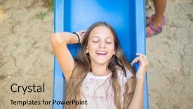 Presentation with coral reefs blue water beautiful sky - Amazing PPT layouts having teenager lying on blue slide backdrop and a coral colored foreground