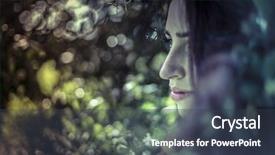  Presentation with melancholy - Audience pleasing slide set consisting of teenager melancholy young girl in a forest with sad gesture backdrop and a tawny brown colored foreground
