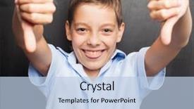  Presentation with blackboard - PPT theme consisting of negativism - teenager near blackboard showing dislike background and a light blue colored foreground