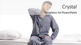  Presentation with bed - Presentation theme featuring teenager seated on a bed background and a white colored foreground