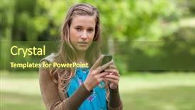  Presentation with park - Cool new slide set with teenager-sending-a-text and a  colored foreground