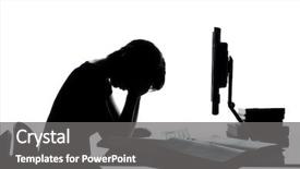  Presentation with despair - Audience pleasing presentation design consisting of teenager silhouette boy or girl backdrop and a gray colored foreground