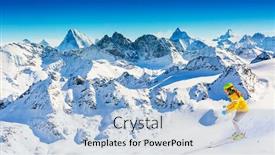  Presentation with sport blue - Slides featuring teenager skiing in swiss alps in background blue sky and shiny sun and mont fort matterhorn adventure winter extreme sport background and a light blue colored foreground