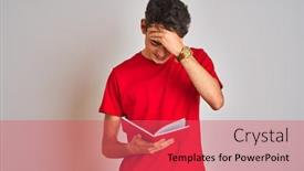  Presentation with reading - PPT layouts featuring teenager-student-boy-reading background and a red colored foreground
